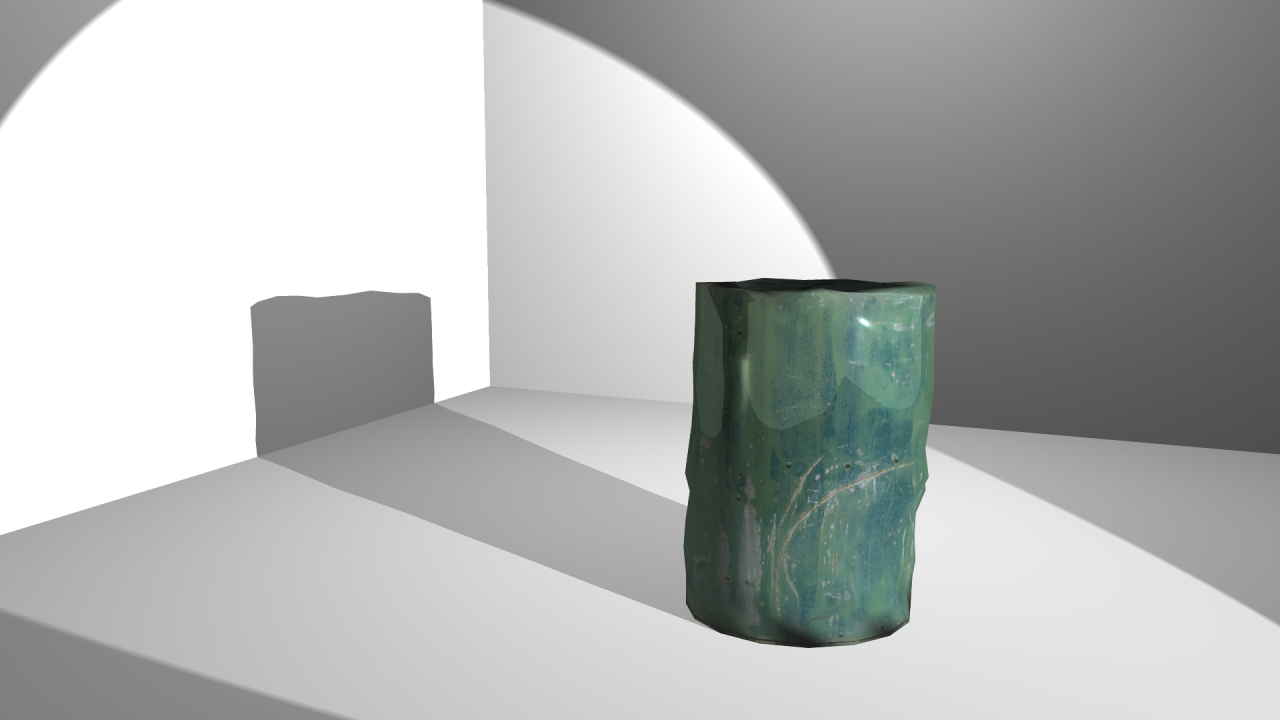 a render of a crushed can